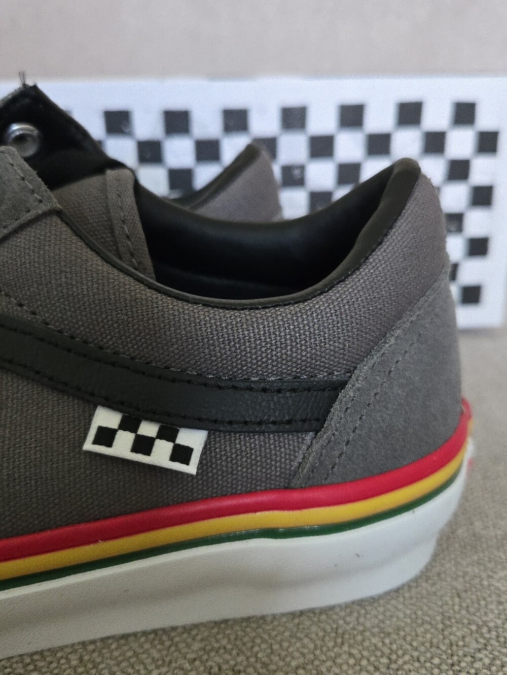 Vans Skate Old Skool Rasta Grey Women 9 Popcush Low 062026 - Picture 7 of 8